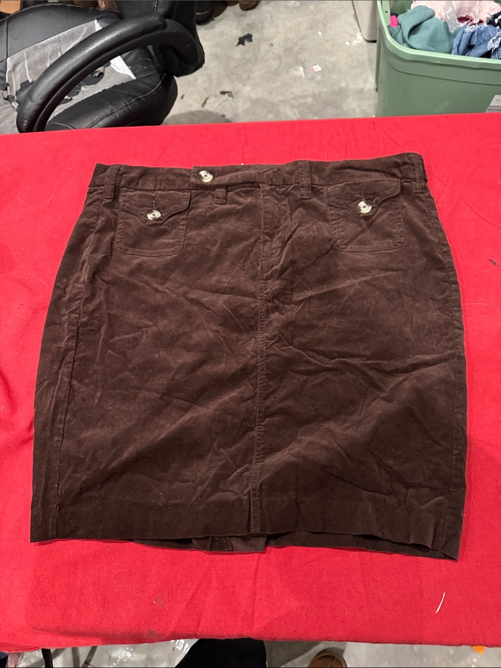 Avenue Chocolate Brown Corduroy Mini Skirt
